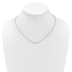 14K White Gold Polished 1/20 carat Diamond Curved Bar 18 inch Necklace