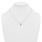 14k White Gold 1 1/2 carat Lab Grown Diamond VS/SI+ G+ Princess Complete Four Prong 18 inch Pendant Necklace