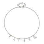 Sterling Silver FAITH Letters 10 inch Plus 1 inch Extender - Total 11 inch Anklet