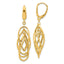 14K Polished and Textured Ovals Dangle Earrings