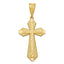 14K Gold Diamond-Cut Cross Pendant with Polished Finish Elegant Design