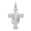 Sterling Silver 925 Draped Cross Charm with Polished Anti-Tarnish Finish