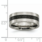 Carbon Fiber Inlay Wedding Band in Titanium, 8mm