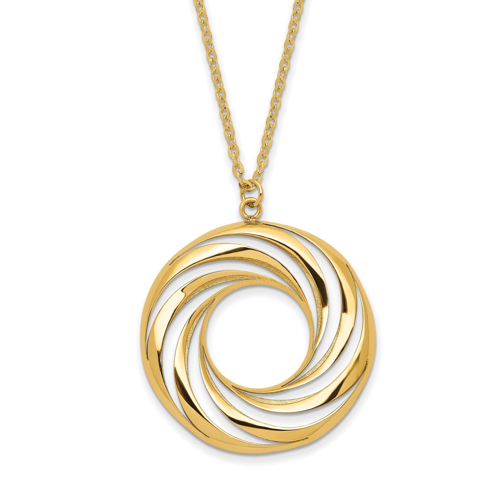 14k Polished and Brushed Necklace Main image