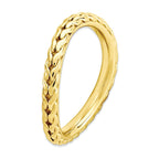 Gold-Plated Wave Stackable Ring in Sterling Silver