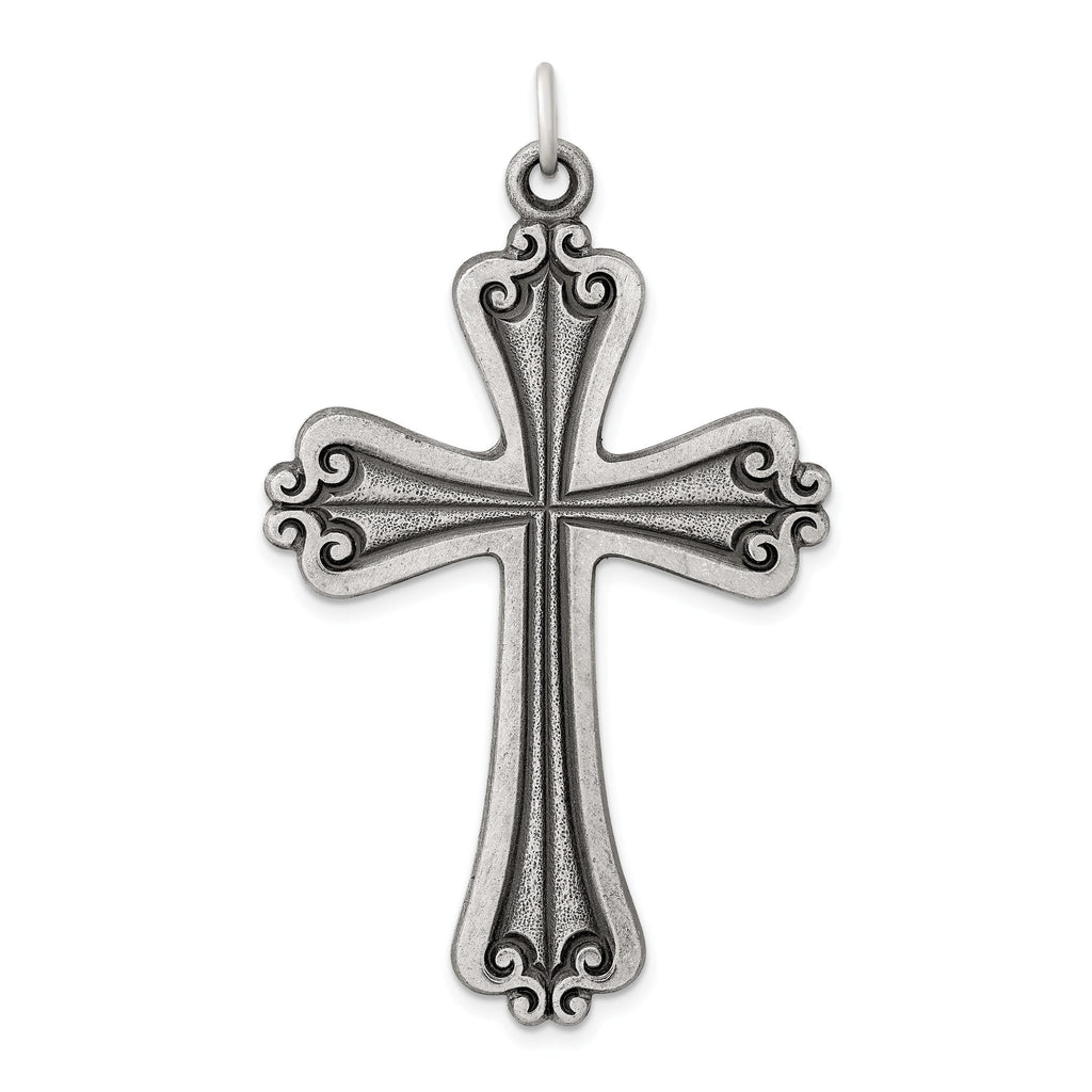 Sophia Jewelers 925 Polished Sterling Silver Antique Cross Pendant