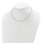 Sterling Silver Gold-plated 1.3mm Spiga 1in+1in Adjustable Chain
