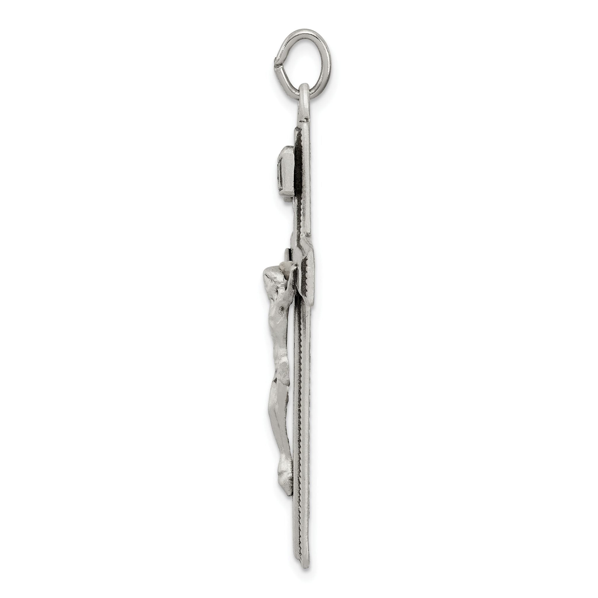 Sophia Jewelers Sterling Silver 925 INRI Crucifix Polished Prayer Pendant Secondary image