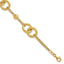 14k Polished And Brushed Double Loop and Chain 6.75 inch Bracelet with 0.75 inch Extender