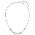 Sterling Silver Polished Fancy Graduated Cable Link 16 Inch with 2 Inch Extension Necklace