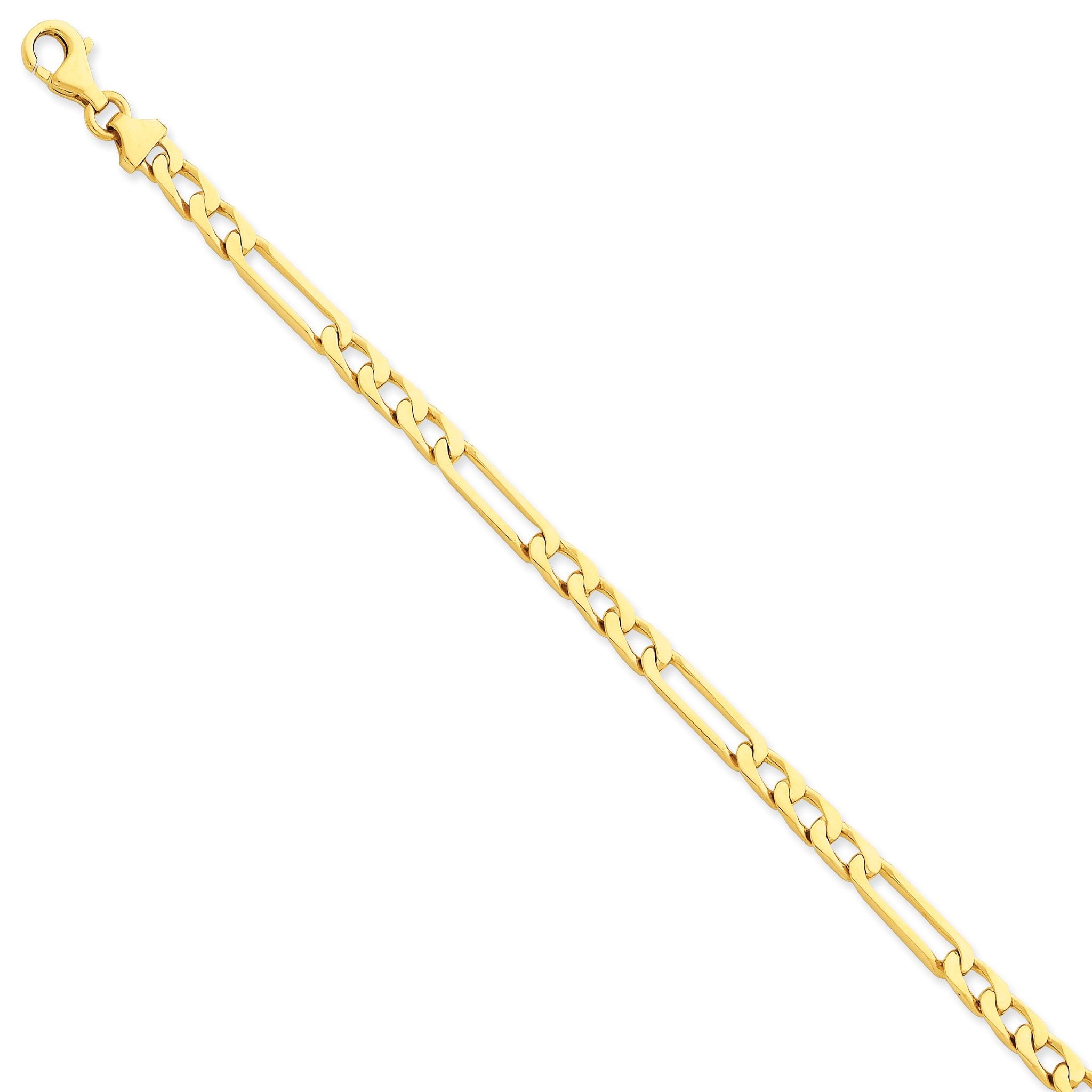 14K Gold Figaro Bracelet with Polished Finish and Lobster Clasp Main image
