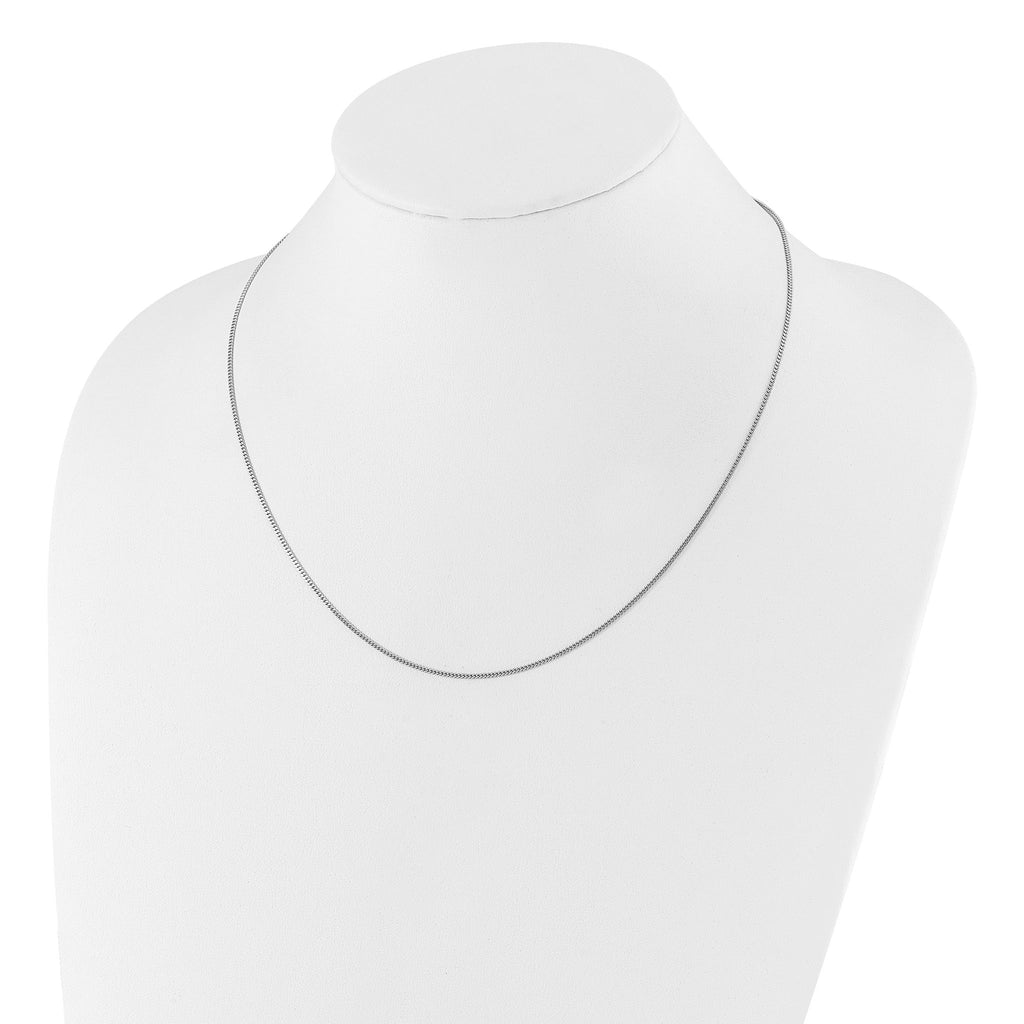 Sterling Silver RH-plated Adjustable 1.4mm Curb Chain
