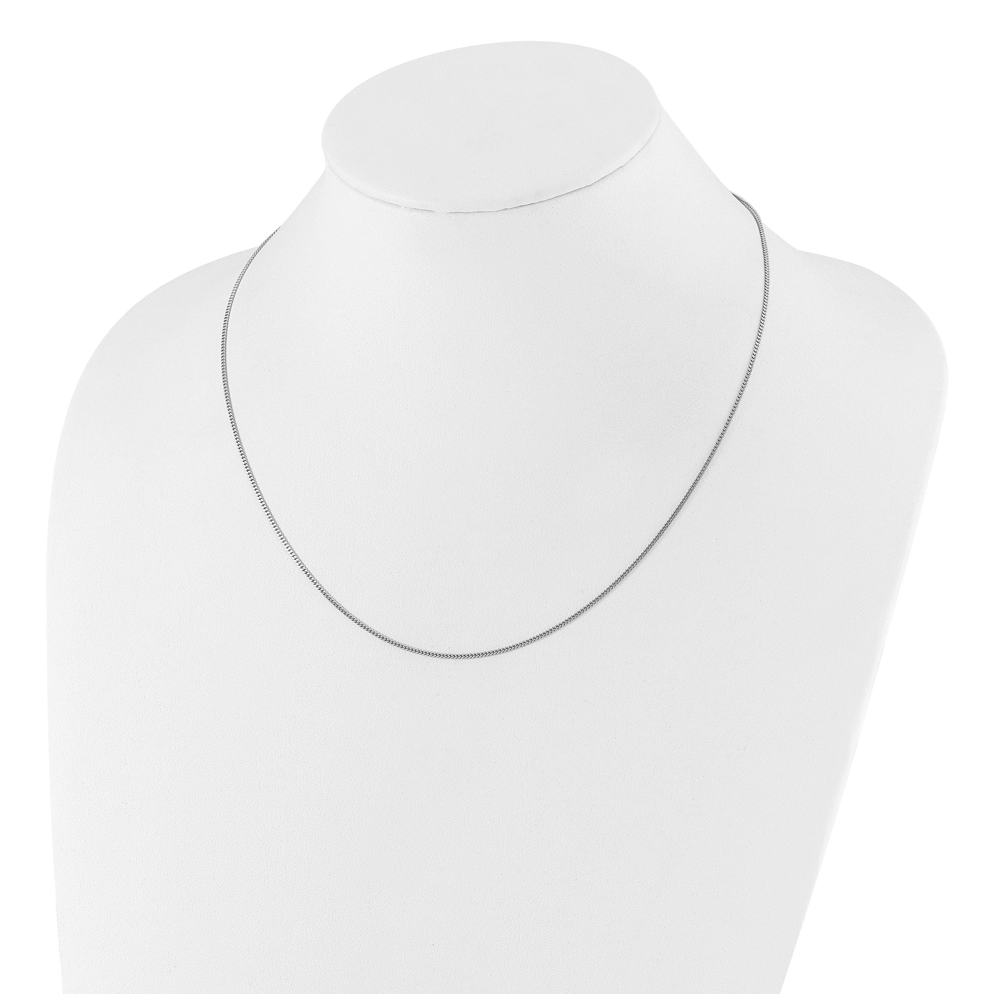 Sterling Silver RH-plated Adjustable 1.4mm Curb Chain
