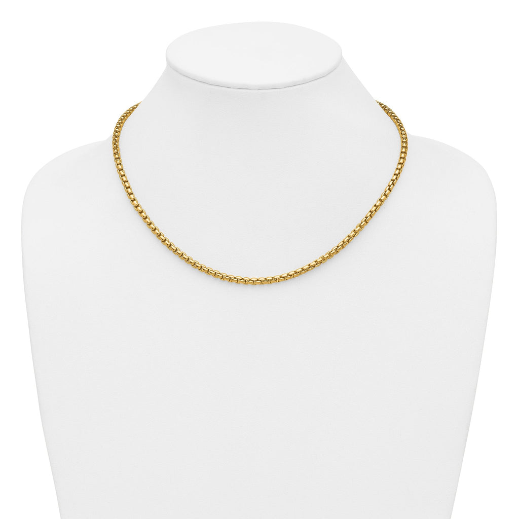 14K Gold Filled Round Venetian Box Chain Necklace in 3.6mm Width