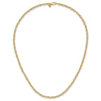 14K Polished Fancy Flat Cable Link Necklace