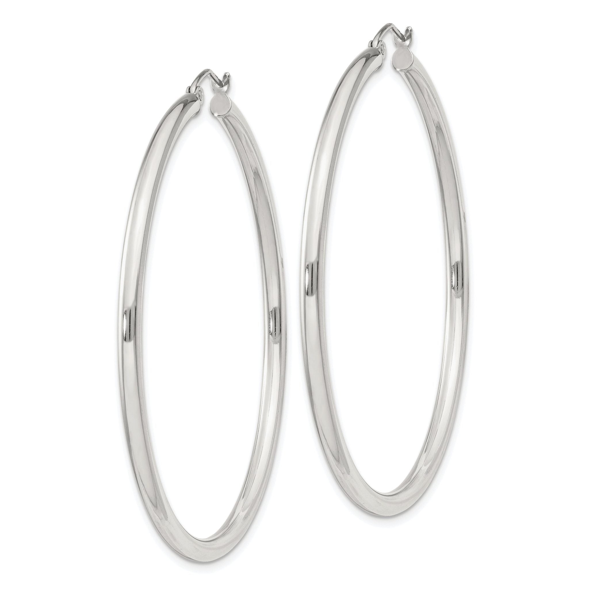 Sterling Silver 2.5mm Round Hoop Earrings Secondary image