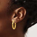 Stainless Steel Gold-Tone Polished Hinged Huggie Hoop Earrings for Women
