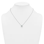 14k White Gold 3 carat Certified Lab Grown Diamond VS/SI+ G+ Princess Complete Four Prong 18 inch Pendant Necklace