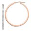14K Rose Gold Diamond Hoop Earrings with Polished Finish & Hinged Design