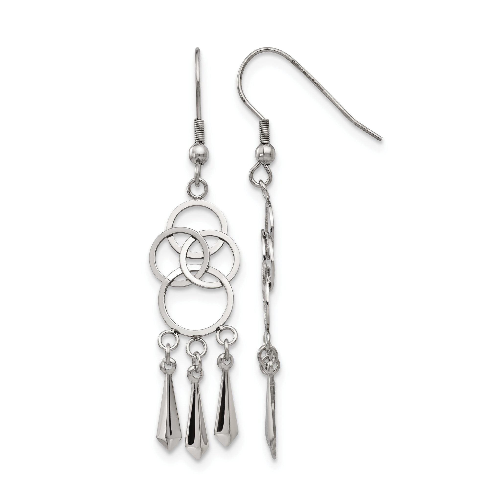 Stainless Steel Polished Drop Dangle Earrings for Women