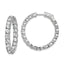 Sterling Shimmer Sterling Silver Rhodium-plated 36 Stone 3.75mm CZ In and Out Round Hinged Hoop Earrings