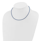 14k Yellow Clasp 1.6mm 16 inch Royal Blue Leather Cord Necklace