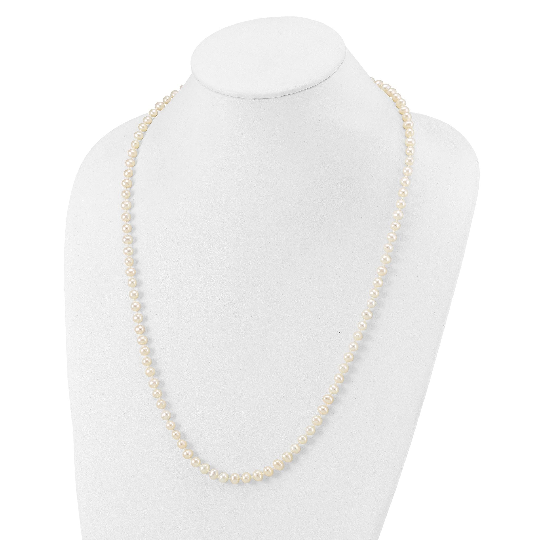 14K Gold Filled 5-6mm White Cultured Freshwater Pearl Necklace
