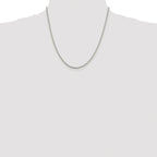 Sterling Silver Rhodium-plated 2mm Round Box Chain
