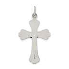 Sterling Silver 925 INRI Crucifix Pendant with Antiqued Brushed Finish