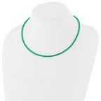 Sterling Silver 3mm Emerald Rubber Cord Necklace
