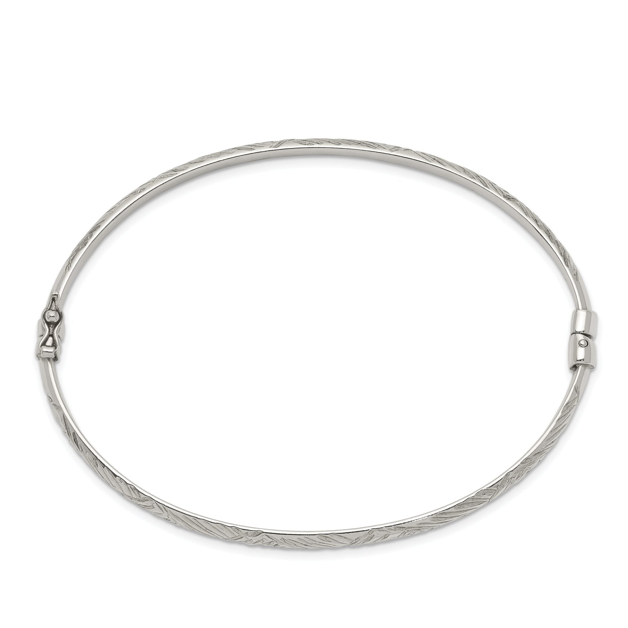 Sterling Silver Diamond Cut 4mm Bangle Secondary image