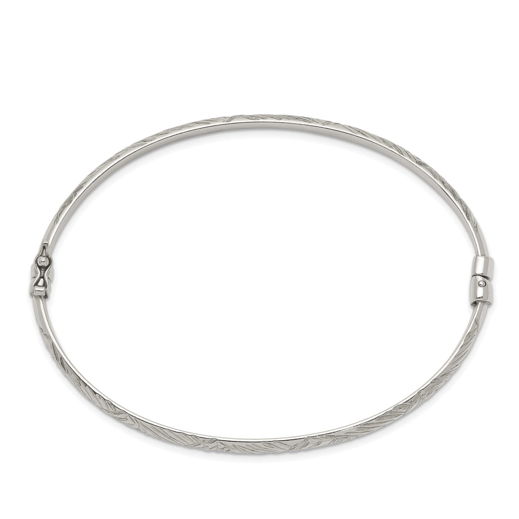 Sterling Silver Diamond Cut 4mm Bangle