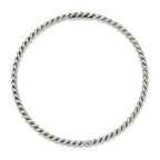 Sterling Silver 925 Women's Polished Twisted Slip-On Bangle Handcrafted Elegance