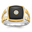 10k Two-tone Men's Onyx and Diamond Complete Ring