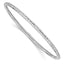 14K White Gold Polished Diamond-Cut Bangle Elegant Slip-On