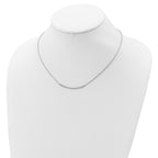 Sterling Silver Rhodium-plated Polished With 1 inch ext. Bar Necklace