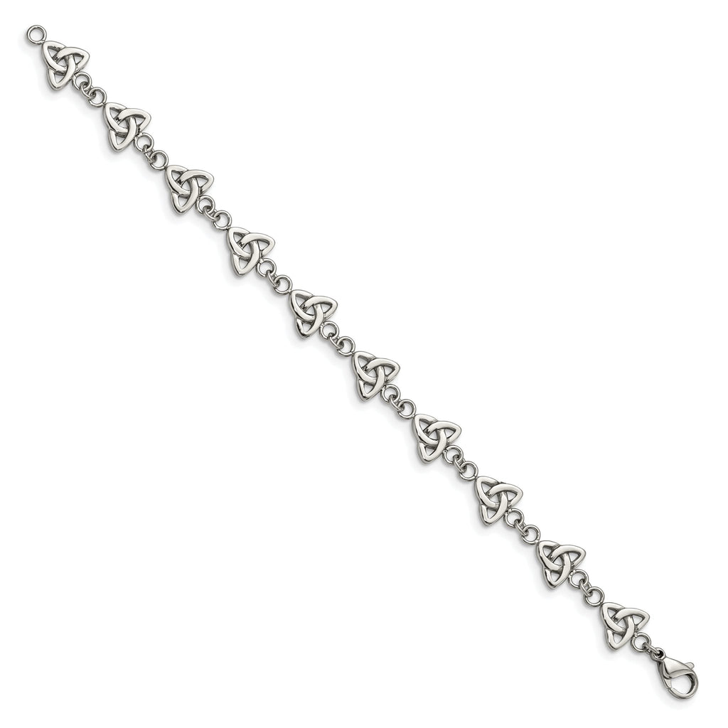 Stainless Steel Polished Trinity Knot Link Bracelet for Women