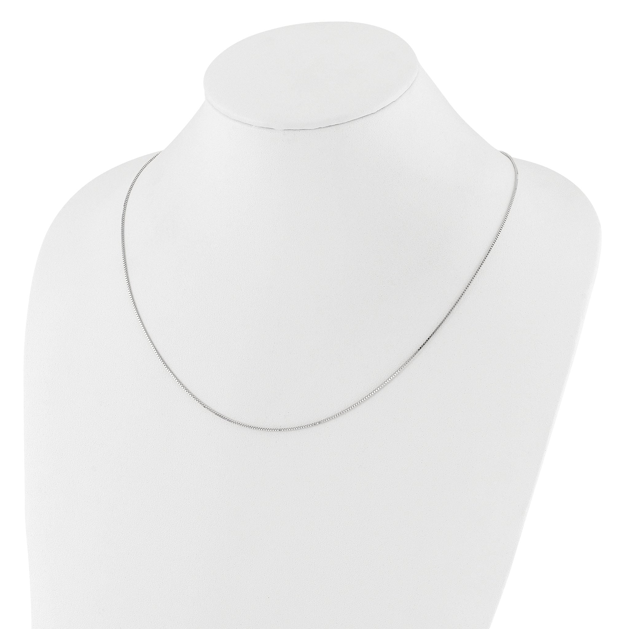 0.9mm 14K White Gold Box Chain