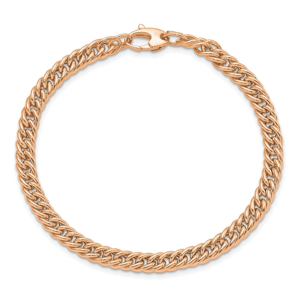 14K Rose Gold Polished Curb Link Bracelet