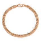 14K Rose Gold Polished Curb Link Bracelet