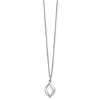 Sterling Silver Diamond Necklace with Rhodium Polish and Extender