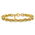 14K Polished 7.0mm Flat Edge Cable Link Bracelet