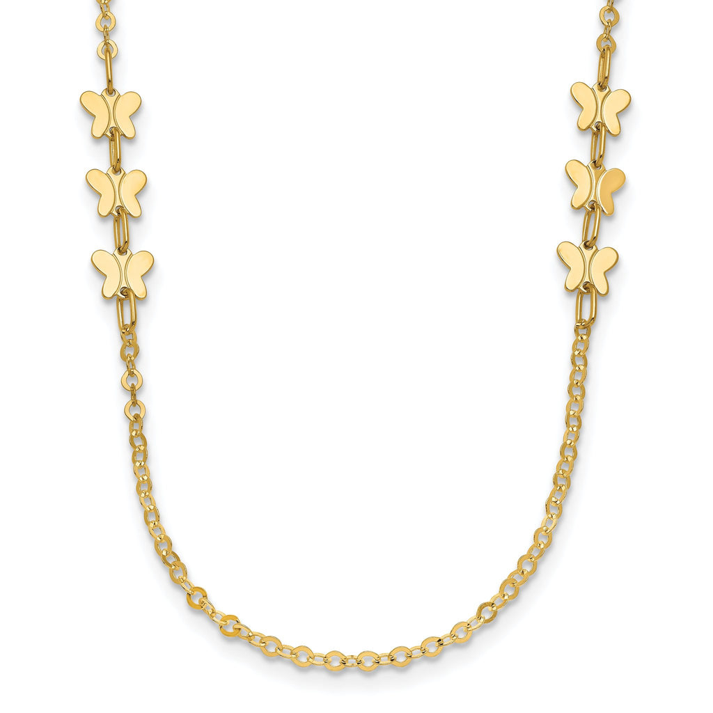 14k Polished Butterfly Necklace
