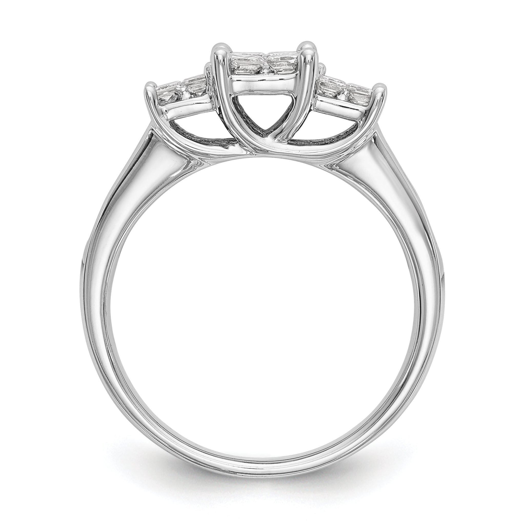 14K White Gold Complete Diamond Cluster Engagement Ring Secondary image