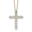 14k 3 carat Lab Grown Diamond VS+ F+ Complete 18 inch Cross Pendant Necklace