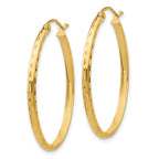 14k Lightweight Diamond-cut Oval Hoop Earrings