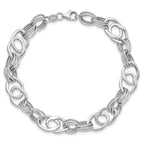 14K White Gold Polished Fancy Link Bracelet