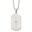 Chisel Stainless Steel Brushed and Polished with CZ Dog Tag on a 20 inch Ball Chain Necklace