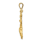 14K Satin Diamond-Cut Sagittarius Zodiac Charm Elegant Gold Pendant