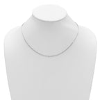 14K White Gold 1.7mm Flat Cable 1in+1in Adjustable Chain